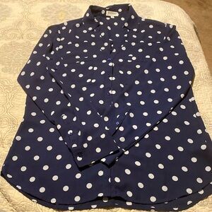 Express dark blue with light blue polka dots Portfino Shirt